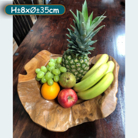 Decoratie schaal teak behandeld