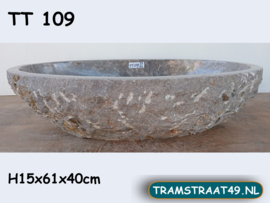 Grijs / beige waskom ovaal TT109 (61x40cm)