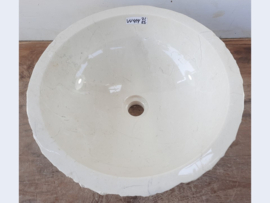 Ronde lavabo riviersteen wit/beige VV414 (H16xØ41cm)