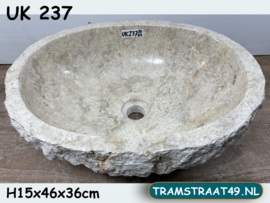 Beige / wit pompbak riviersteen UK237 (46x36cm)