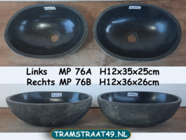 Ovale waskom set riviersteen MP76