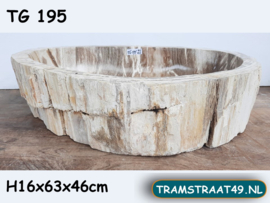 Badkamer waskom van versteend hout TG195 (63x46cm)