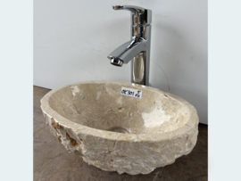 Pompbak wc riviersteen beige/wit OK301 (30x20cm)