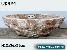 Meerkleurig smalle fontein wc riviersteen UK324
