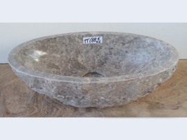 Grijs/wit/beige fontein toilet riviersteen ovaal TT188 (36x21cm)