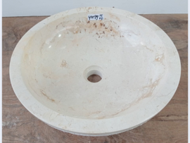 Beige / wit pompbak rond marmer YM99 (Ø40cm)