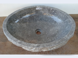 Grijs / wit waskom marmer TT118 (51x41cm)