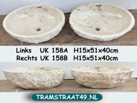 Set brede lavabo riviersteen beige/wit UK158