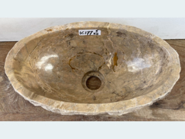 Bruine fontein toilet riviersteen IC177 (36x21cm)
