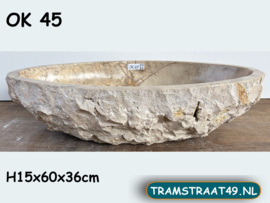Ovale waskom marmer meerkleurig OK45 (60x36cm)