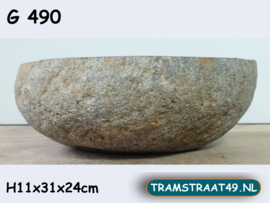 Fonteintje wc riviersteen G490 (31x24cm)