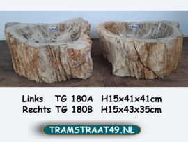 Wastafel set van versteend hout TG180