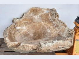Natuursteen onyx tuinbank / waterbak / kunst object G508