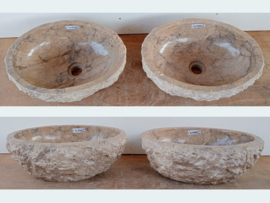 Meerkleurig waskom natuursteen set CW209 (41x31cm)