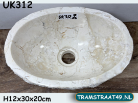 Wasbak toilet riviersteen wit / beige UK312