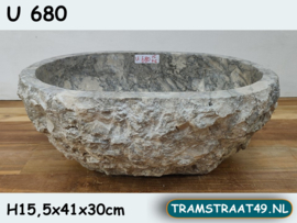 Bathroom sink grey/white stone U680 (41x30cm)