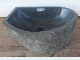 Wastafel driehoek van riviersteen MP117 (41x31cm)