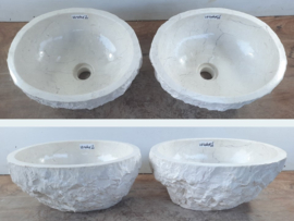 Set wasbak riviersteen beige/wit VV464 (37x31cm)
