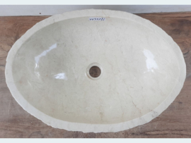 Riviersteen lavabo wit / beige VV357 (52x36cm)