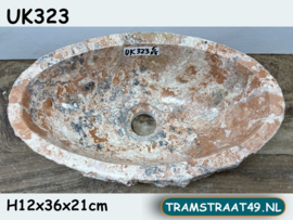 Smalle pompbak wc riviersteen meerkleurig UK323