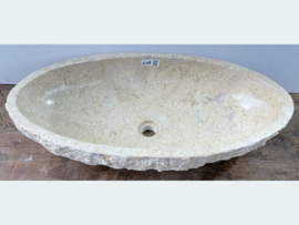 Badkamer wastafel natuursteen wit/beige IC08 (70x37cm)