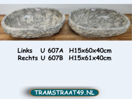 Grijs / wit badkamer waskom set U607