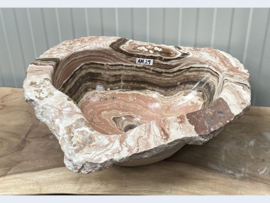 Wastafel uit steen fossiel AM29 (60x52cm)