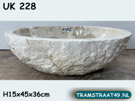 Pompbak riviersteen beige/wit UK228