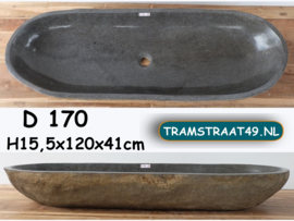 Trog wastafel riviersteen (120x41cm)
