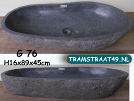 Riviersteen trog wasbak (89x45cm)