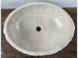 Wit/beige lavabo riviersteen IC37 (51x40cm)