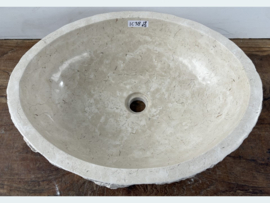 Badkamer wasbak natuursteen beige/wit IC38 (51x40cm)