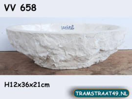 Ovale fontein toilet riviersteen wit / beige VV658 (36x21cm)