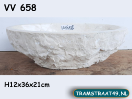 Ovale waskom wc wit/beige VV658 (36x21cm)