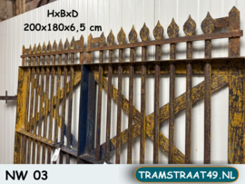 Tuinpoort ijzeren 200 cm hoog NW03