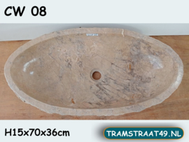 Riviersteen waskom badkamer meerkleurig CW08 (70x36cm)