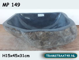 Hoek lavabo riviersteen MP149 (45x31cm)