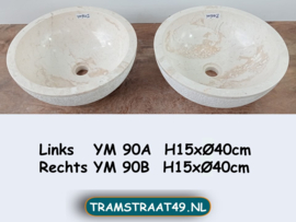 Set waskom beige/wit YM90 (Ø40cm)