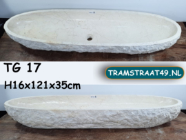 Trog wasbak beige / wit TG17 (121x35cm)
