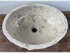 Lavabo beige / wit marmer IC109 (41x31cm)