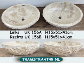 Set brede wastafel riviersteen beige/wit UK156