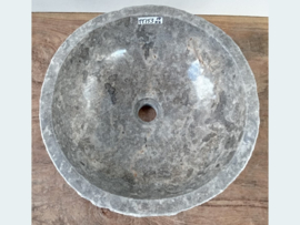 Ronde wastafel riviersteen grijs/wit TT153 (H15xØ41 cm)