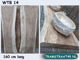 Wastafelblad suar natural 160 cm lang I diverse afmetingen