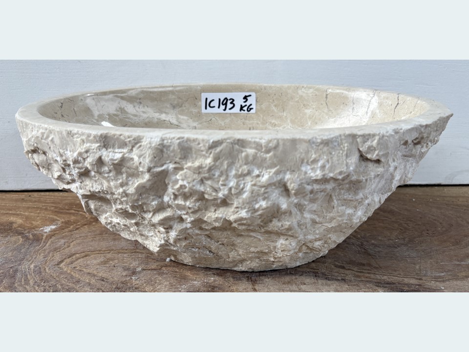 Lavabo wc natuursteen beige / wit IC193 (31x21cm)