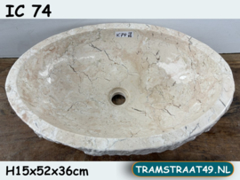 Pompbak riviersteen wit / beige IC74