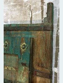 Oude hoge teakhouten paneeldeur N144-80