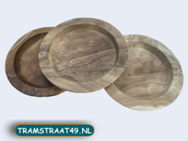 Schaal teak hout rond