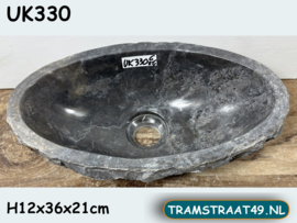 Smalle fontein toilet riviersteen grijs/wit UK330