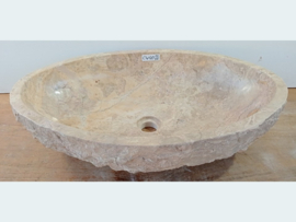 Meerkleurig brede lavabo riviersteen CW40 (61x41cm)