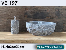 Fontein toilet grijze marmer  VE197 (36x21cm)